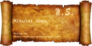Mikulai Soma névjegykártya